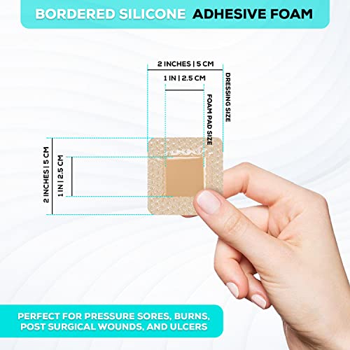 Silicone Foam Adhesive Dressing with Border (5 Count)