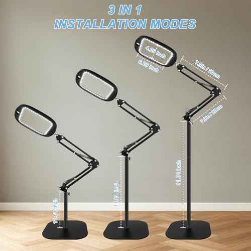 10X 30X Large Floor Magnifying Glass with Light and Stand