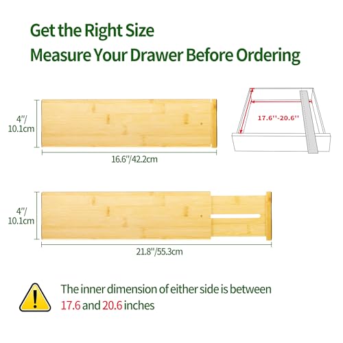 6 Pack Bamboo Drawer Dividers