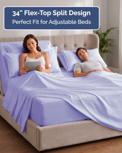 Extra Deep Flex Top Split Head King Sheet Set