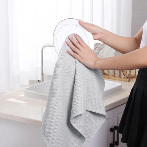 100% Cotton Waffle Weave Kitchen Dish Towels 12 (12 Count)
