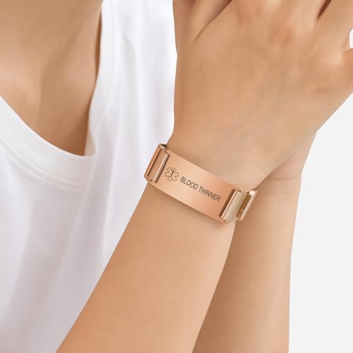 Blood THINNER Medical Alert Id Bracelet for Men Women