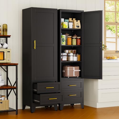 67" Tall Narrow Metal Storage Cabinet