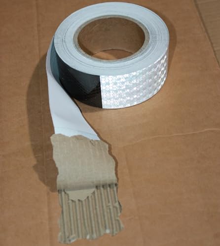 Black White Reflective Tape 2 inch X 66 feet X 10 Rolls