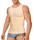 Men's Compression Shirt Shapewear Slimming Body Shaper Vest Beige