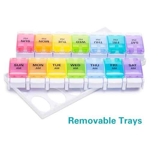 AM PM Weekly Pill Organizer 2 Times A Day 2pcs (2 Count)