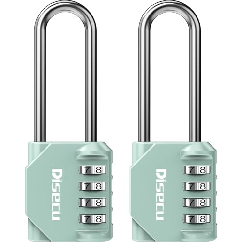 2 Pack disecu 2.6 Inch Long Shackle Combination Lock (2 Count)
