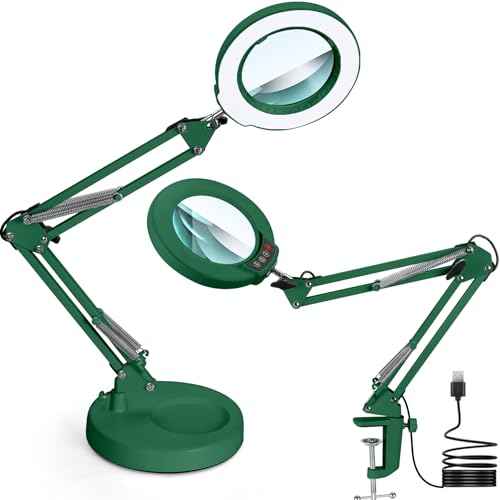 12X Magnifying Glass with Light and Stand