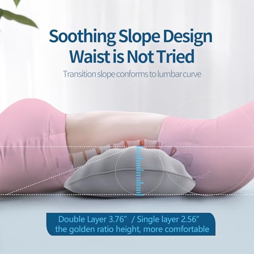 Adjustable Lumbar Support Pillow for Sleeping Memory Foam Back Support Pillow for Lower Back Pain Relief and Sleeping