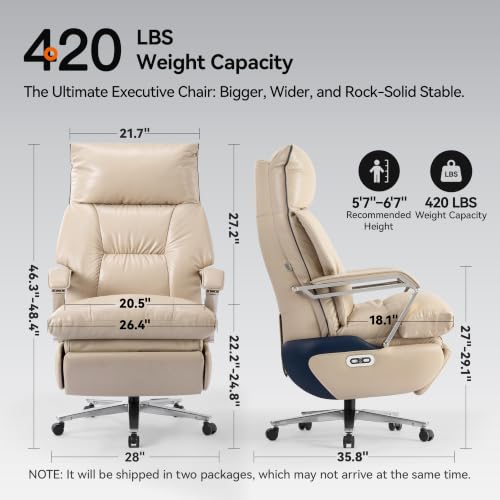M80A Dual Motor Electric Executive Office Chair with Heat Massage Ventilation