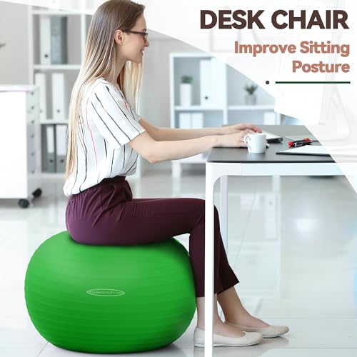 Anti Burst Slip Resistant Exercise Ball with Quick Pump