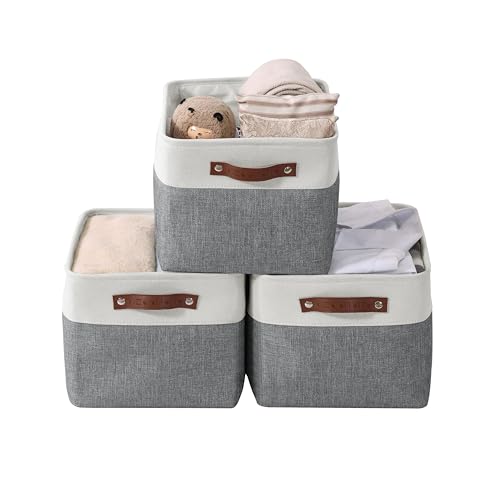 Storage Bins Large Fabric Storage Baskets for Shelves 3 Pack (3 Count)