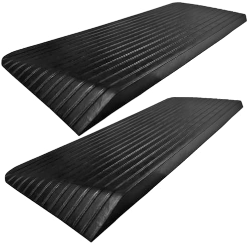 2" Rise Rubber Power Wheelchair Scooter Threshold Ramp (2 Count)