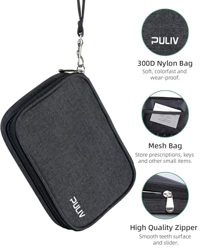 Weekly Pill Organizer 4 Times a Day with a Canvas Bag