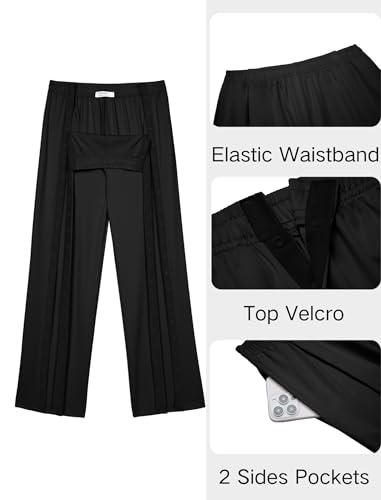 Tear Away Pants for Women Side Slit Snap Post Surgery Sweatpants
