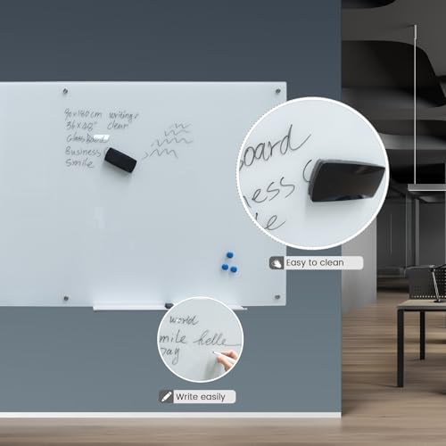 Magnetic Glass Writeboard Tempered Glass Dry Erase Boards Wall Mounted Frameless Whiteboard Bulletin Message Boards