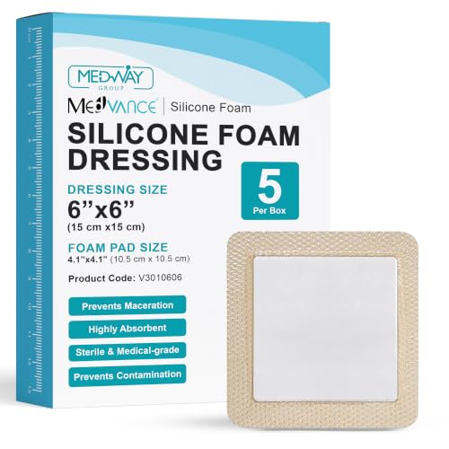 Silicone Foam Adhesive Dressing with Border (5 Count)