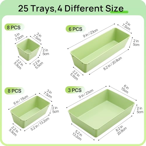 25 Pack Plastic Drawer Organizers with Non (25 Count)