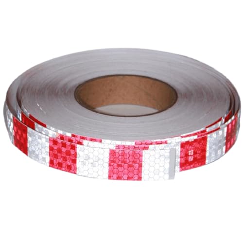Red and White Reflective Tape Outdoor Waterproof 1 inch X 166 feet