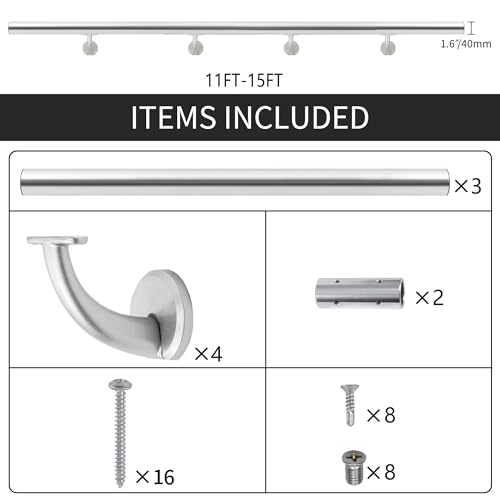 11FT Modern Aluminum Handrail Set