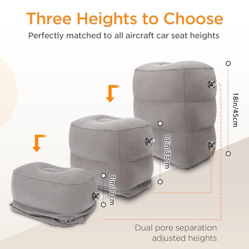 Inflatable Travel Foot Rest Pillow for Airplane
