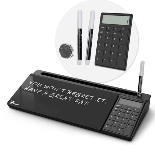 Glass Desk Whiteboard with Calculator 17x6 in