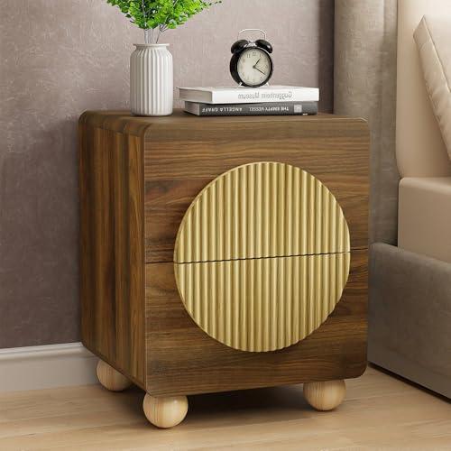 23" Fluted Nightstand with Solid Wood Legs