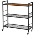 3 Tier Metal Storage Rack with Industrial Wheels
