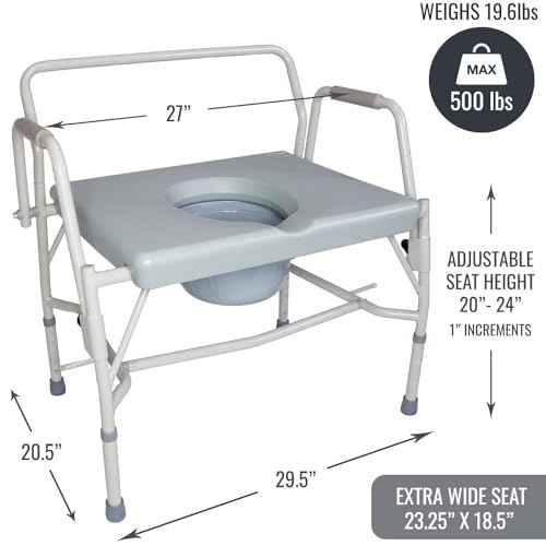 Drop Arm Portable Toilet Commode