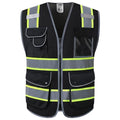 Safety Vest for Men Women Reflective Hi Vis JK100 Black 3XL
