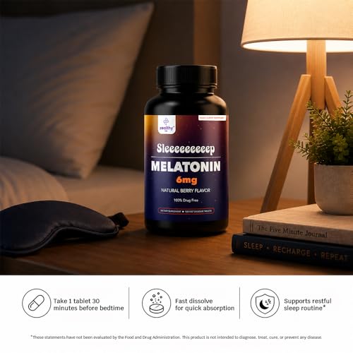 Melatonin Fast Dissolve 6mg Tablets (100 Count)