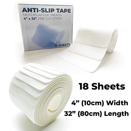 18PCS Anti Slip Shower Stickers Safety Bathtub Strips Adhesive Shower Non Slip Stickers with Scraper for Bath Tub (16 Sq Ft)