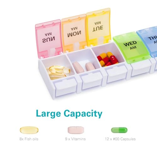 AM PM Weekly Pill Organizer 2 Times A Day