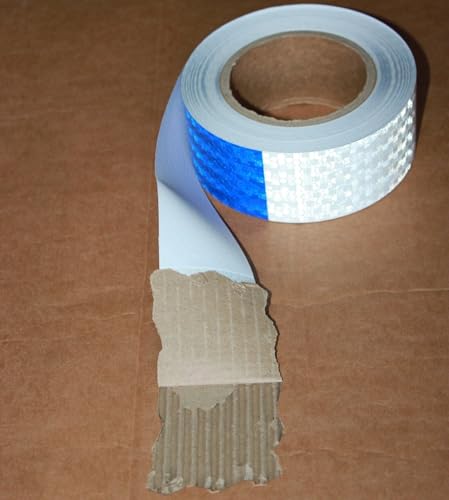 Reflective Tape Blue White 2 inch Wide