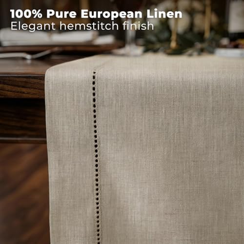 Signature Linen™ by D'Moksha Natural Table Runner 48 Inches