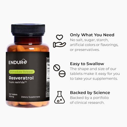 ENDUR Resveratrol 100mg with resVida™ Trans (150 Count)