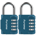 2 Combination Lock Locker 4 Digits Combo Padlock Gym Peacock Blue (2 Count)