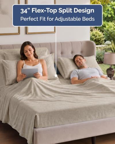 Flex Top Split Head King 6 Piece Sheet Set