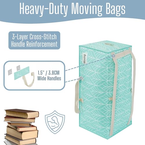 8 Pack Heavy Duty Moving Bags with Backpack Straps (8 Count)