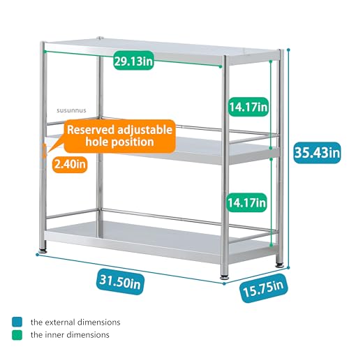 Stainless Shelving with Guardrails