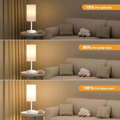 White Nightstand Bedroom Lamp