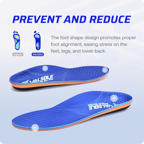 250+ lbs Plantar Fasciitis High Arch Support Insole for Men Women