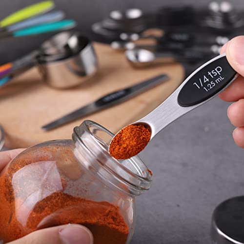Measuring Cups and Spoons Set of 17 Double Sided Magnetic Measuring Spoons