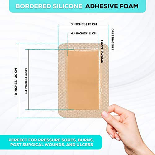 Silicone Foam Adhesive Dressing with Border (5 Count)