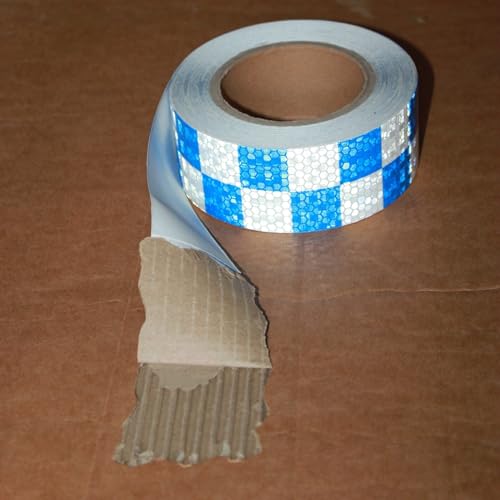 Industrial Reflective Tape Blue and White 2 inch Wide