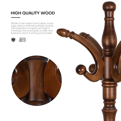 Freestanding Coat Rack Stand with 8 Hooks