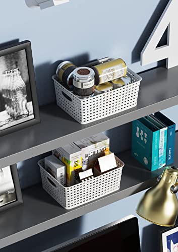 Woven Plastic Storage Baskets (6 Count)
