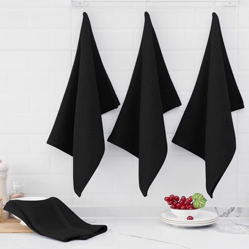 100% Cotton Oversized Waffle Weave Kitchen Towels 12 (12 Count)