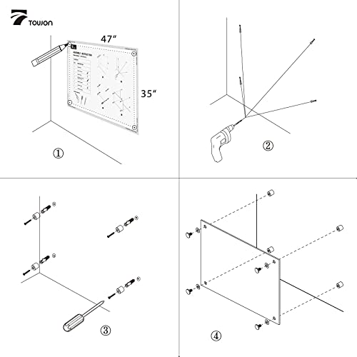 47 x 35 Inch Glass Dry Erase Board Reminder