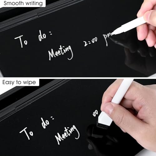 Glass Desk Whiteboard Gray with Calculator